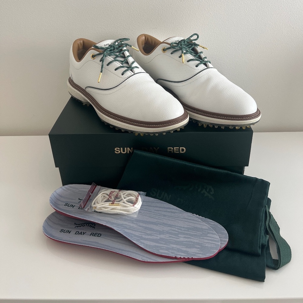 Tiger Woods Sun Day Red Pioneer Cypress LE White/Green M9 (W10.5) Golf Shoes